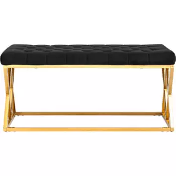Банкетка-скамейка Stool Group Инсигния вельвет черный/сталь золото Bench-011-TG