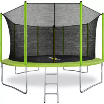 Батут Arland 14FT с внутренней страховочной сеткой и лестницей (светло-зеленый)