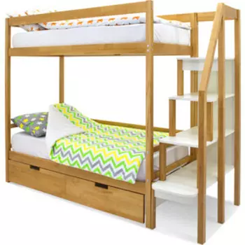 Бельмарко Детская двухярусная кровать Svogen дерево + ящики 2 шт
