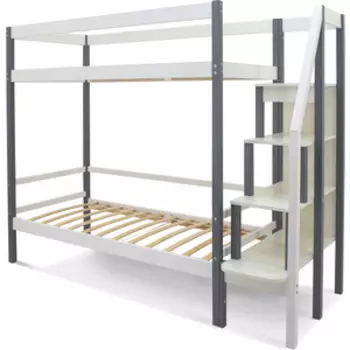 Бельмарко Детская двухярусная кровать Svogen графит-белый