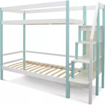 Бельмарко Детская двухярусная кровать Svogen мятно-белый