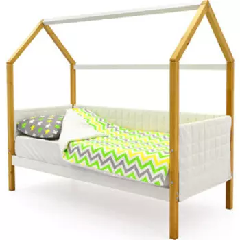 Детская кровать-домик Бельмарко мягкий Svogen дерево-белый