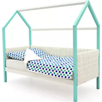 Детская кровать-домик Бельмарко мягкий Svogen мятно-белый