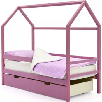 Бельмарко Детская кровать-домик Svogen лаванда + ящики 2 шт + бортик ограждение