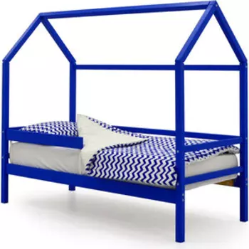 Бельмарко Детская кровать-домик Svogen синий + бортик ограждение