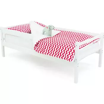 Бельмарко Детская кровать-тахта Svogen белый + бортик ограждение