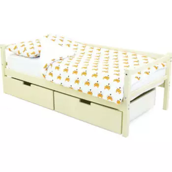 Бельмарко Детская кровать-тахта Svogen бежевый + ящики 2 шт