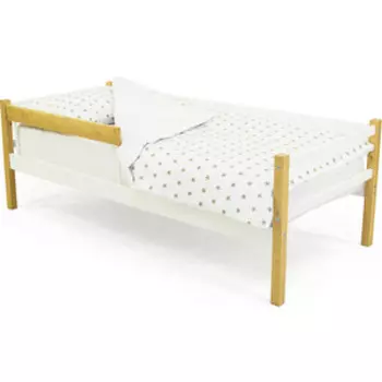 Бельмарко Детская кровать-тахта Svogen дерево-белый + бортик ограждение