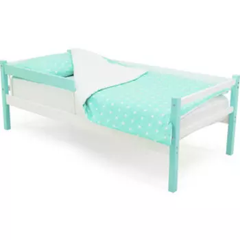 Бельмарко Детская кровать-тахта Svogen мятно-белый + бортик ограждение