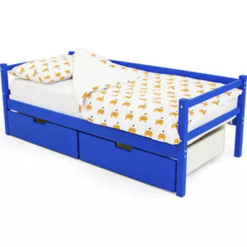 Бельмарко Детская кровать-тахта Svogen синий + ящики 2 шт