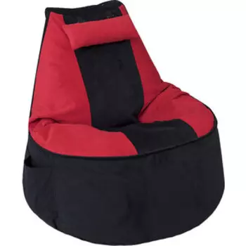 Бескаркасное игровое кресло Mypuff Геймер черно-красное мебельная ткань G_471_568