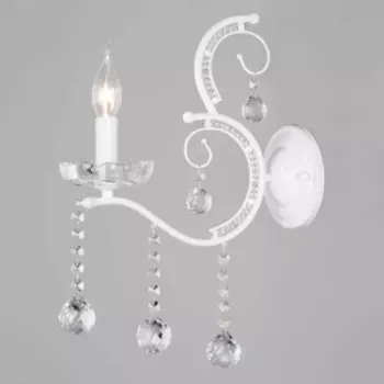 Бра Eurosvet Brezza 10107/1 глянцевый белый/прозрачный хрусталь Strotskis