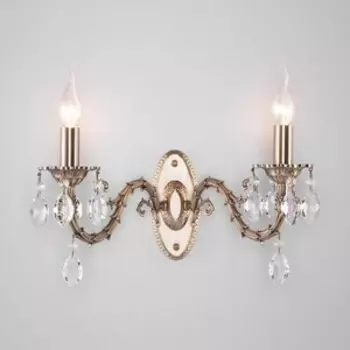 Бра Eurosvet Favola 10102/2 античная бронза/прозрачный хрусталь Strotskis