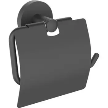 Держатель туалетной бумаги Timo Saona с крышкой, черный (13042/03)