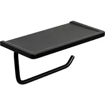 Держатель туалетной бумаги Wasserkraft с полочкой, черный (K-1525)