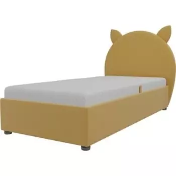 Детская кровать АртМебель Бриони микровельвет желтый