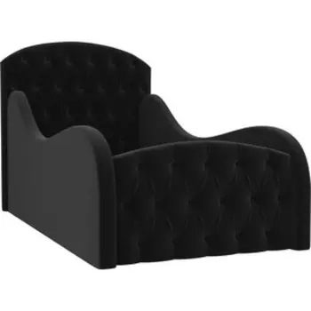 Детская кровать АртМебель Майя Люкс микровельвет черный