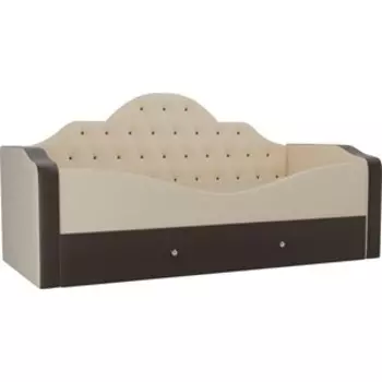 Детская кровать АртМебель Скаут эко кожа бежевый коричневый