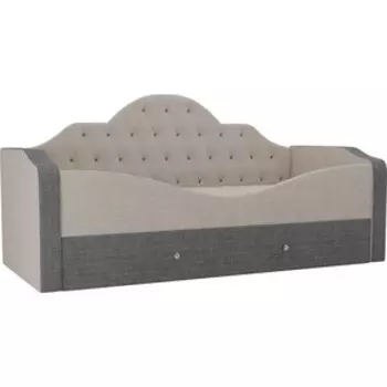 Детская кровать АртМебель Скаут рогожка бежевый серый