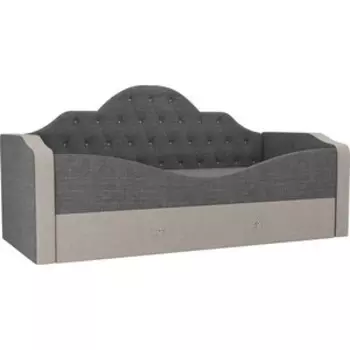 Детская кровать АртМебель Скаут рогожка серый бежевый