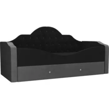 Детская кровать АртМебель Скаут велюр черный серый