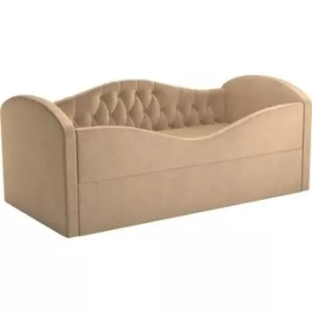 Детская кровать Мебелико Сказка Люкс вельвет бежевый