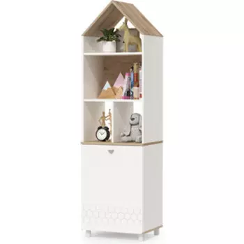 Детская Моби Эйп 13.14 Шкаф комбинированный, цвет белый/дуб белый.