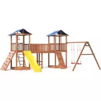 Детская площадка Капризун Спортивный городок 7 крыша тентс качелями (СГ7-Р912-Р923-Тент)