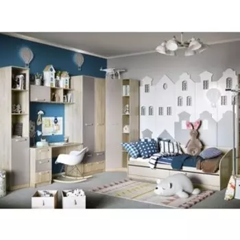 Детская Сильва Акварель компл. 1 НМ 013.03-01+НМ 011.38-01+НМ 011.47-01+НМ 013.02-03 с ящ.+НМ 013.04-02 пр.+НМ 013.93+НМ 041.50 Дуб Сон./Капуч.