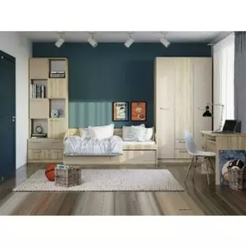 Детская Сильва Акварель комплектация 2 (НМ 009.19-05 + НМ 013.08-01 + НМ 041.50-01 + НМ 013.10) Дуб Сонома / Капучино (TSLV0014)