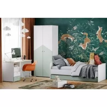 Детская Сильва Банни комплектация 2 (НМ 041.40 + НМ 041.42 + НМ 041.38) Меренга , Макарун, Белый,Дуб сонома (TSLV0023)