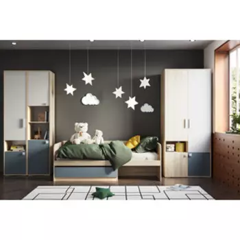 Детская Сильва Элиот комплектация 2 (НМ 041.70 + НМ 041.71 + НМ 041.72 + НМ 041.66) Баунти Песочный/ Белый Фасадный/ Маренго (TSLV0027)