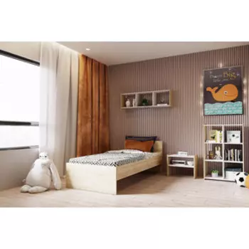 Детская Сильва Симпл комплектация 1 (НМ 011.53-01с + НМ 013.91 + НМ 013.73 + НМ 013.21) Дуб сонома, Белый (КМ)/Дуб сонома (TSLV0033)