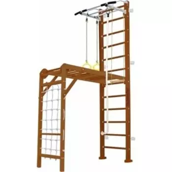 Детский спортивный комплекс Kampfer Union Wall №2 Ореховый Высота 3 м белый турник