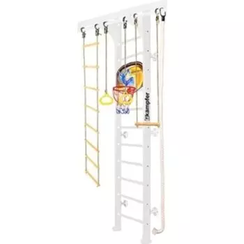 Детский спортивный комплекс Kampfer Wooden Ladder Wall Basketball Shield №6 Жемчужный Высота 3 м белый