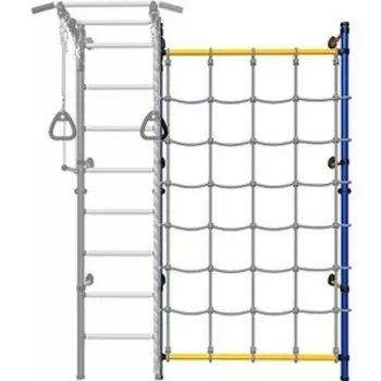 Детский спортивный комплекс Romana ДСКМ-1С-8.02-45 Комплект с канатным лазом пристенный сине/желтый (дополнительная секция)
