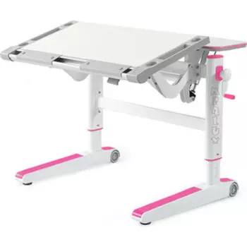 Детский стол Mealux Ergowood-M TG/PN BD-800 TG/PN столешница белый дуб дерево/накладки на ножках розовые