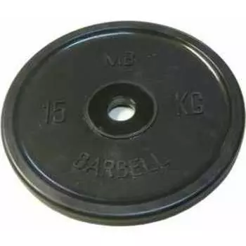 Диск олимпийский MB Barbell 51 мм. 15 кг. черный ''Евро-Классик''