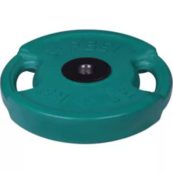 Диск олимпийский MB Barbell 51 мм. 50 кг. зеленый ''Евро-Классик с ручками''
