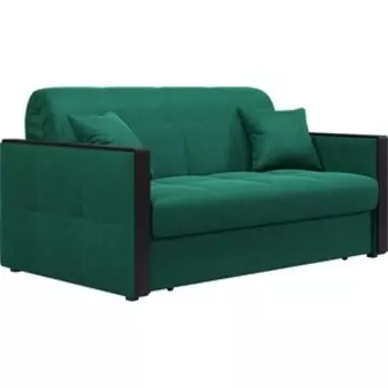 Диван Агат Лион 1.8 - Velutto 33 изумрудный/накладка венге