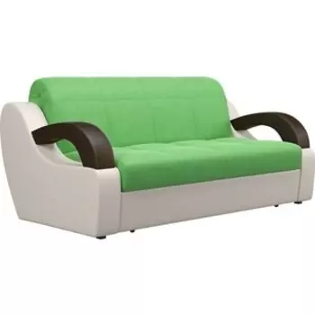 Диван Агат Мадрид 1.6 - Velutto 31 зеленый/беж кожзам/ коричневая накладка