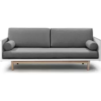 Диван Arsko Двалин эмаль-серая рогожка