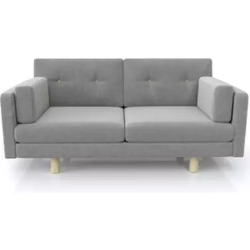Диван Arsko Ингвар М серый велюр