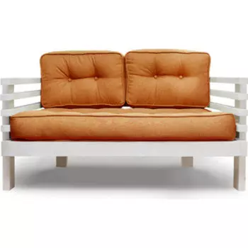 Диван Arsko Стоун Мини бел дуб-оранжевая рогожка