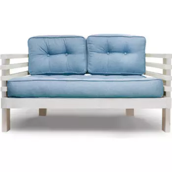 Диван Arsko Стоун Мини бел дуб-синяя рогожка