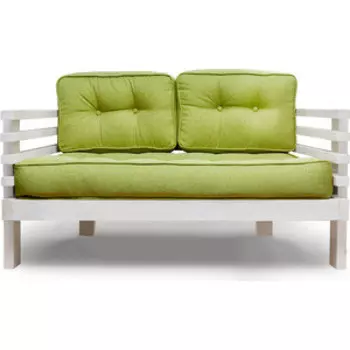 Диван Arsko Стоун Мини бел дуб-зеленая рогожка