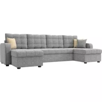 Диван АртМебель Ливерпуль рогожка серый П-образный