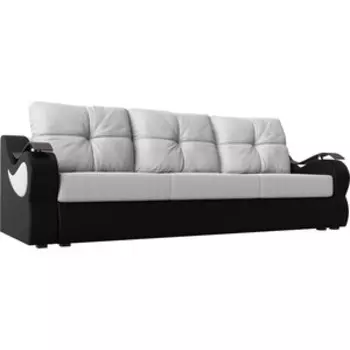 Диван АртМебель Меркурий экокожа белый/черный прямой