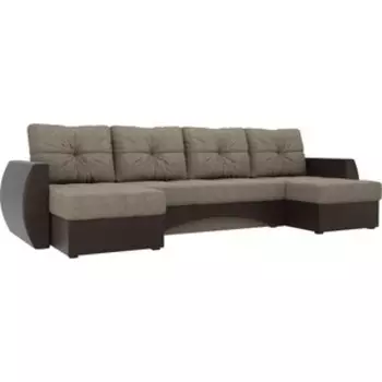 Диван АртМебель Сатурн корфу 03 экокожа коричневый П-образный