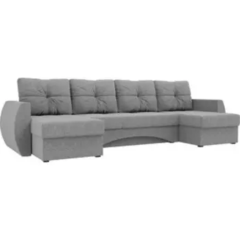 Диван АртМебель Сатурн рогожка серый П-образный